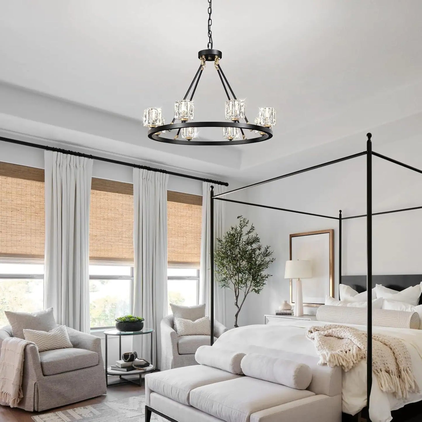 Modern Farmhouse 8-Light Wheel Chandelier