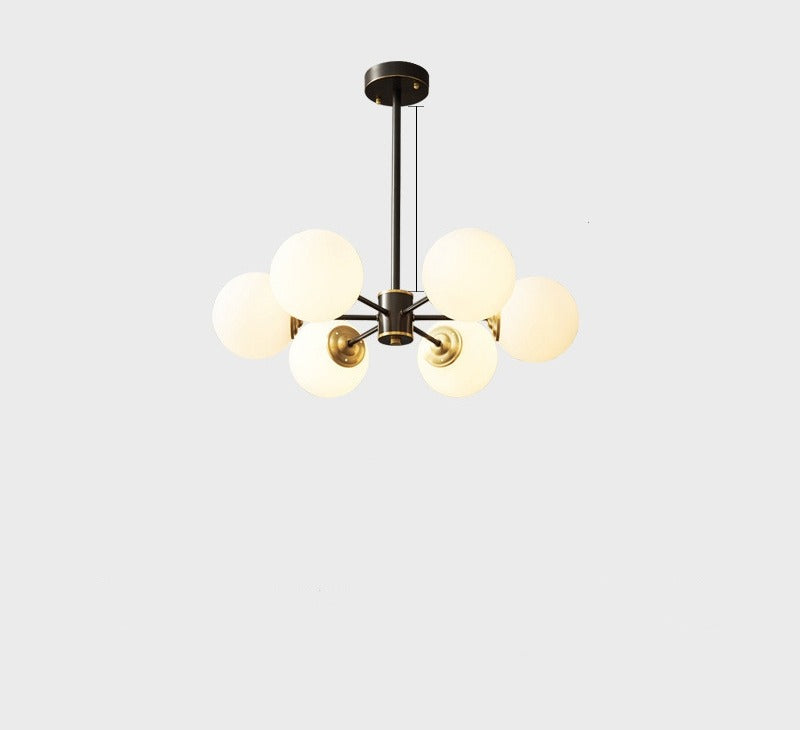 Full Copper Modern Nordic Glass Chandelier