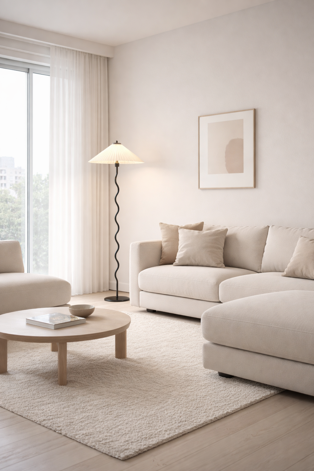 Mid-Century Fabric Floor Lamp