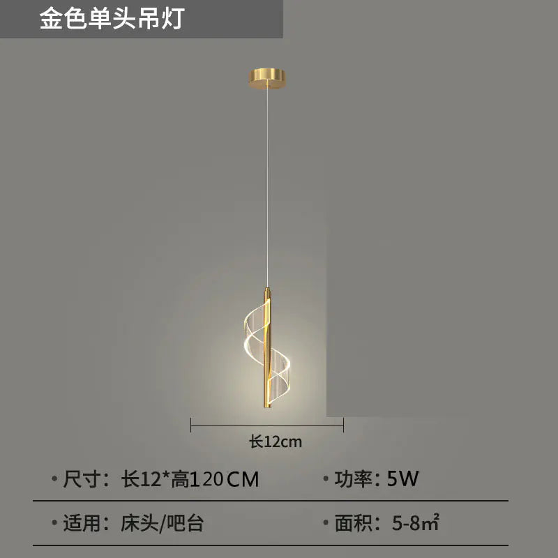 Modern Minimalist Single Pendant Light for Bedroom