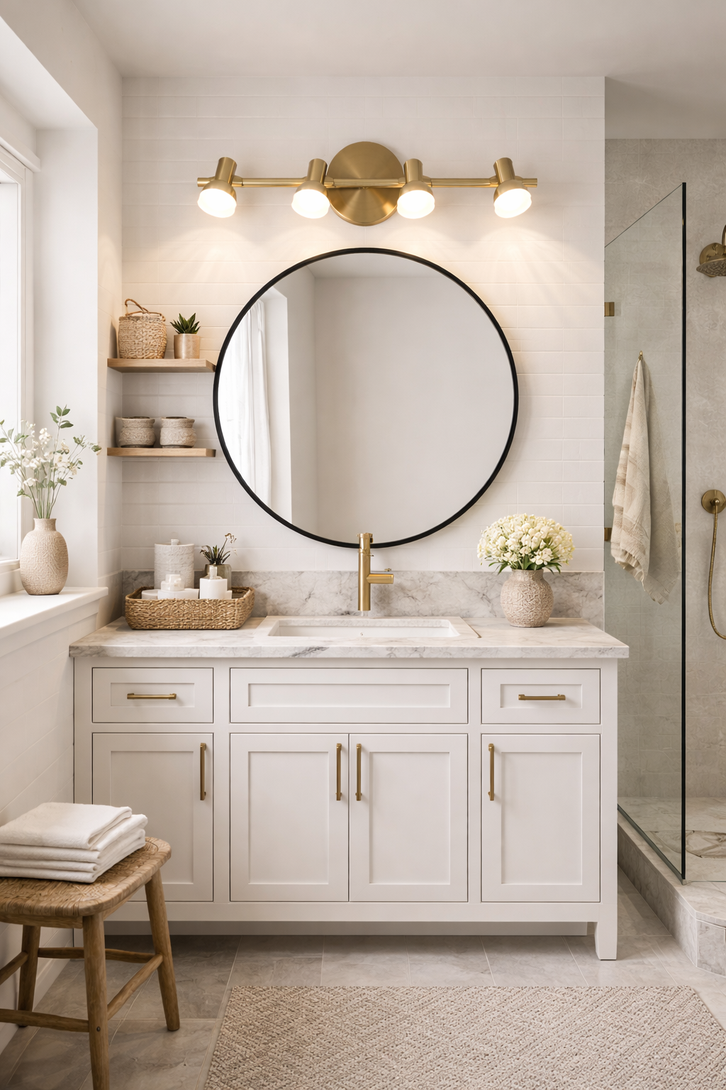 Modern Copper Wall Light for Bathroom Vanity Mirror