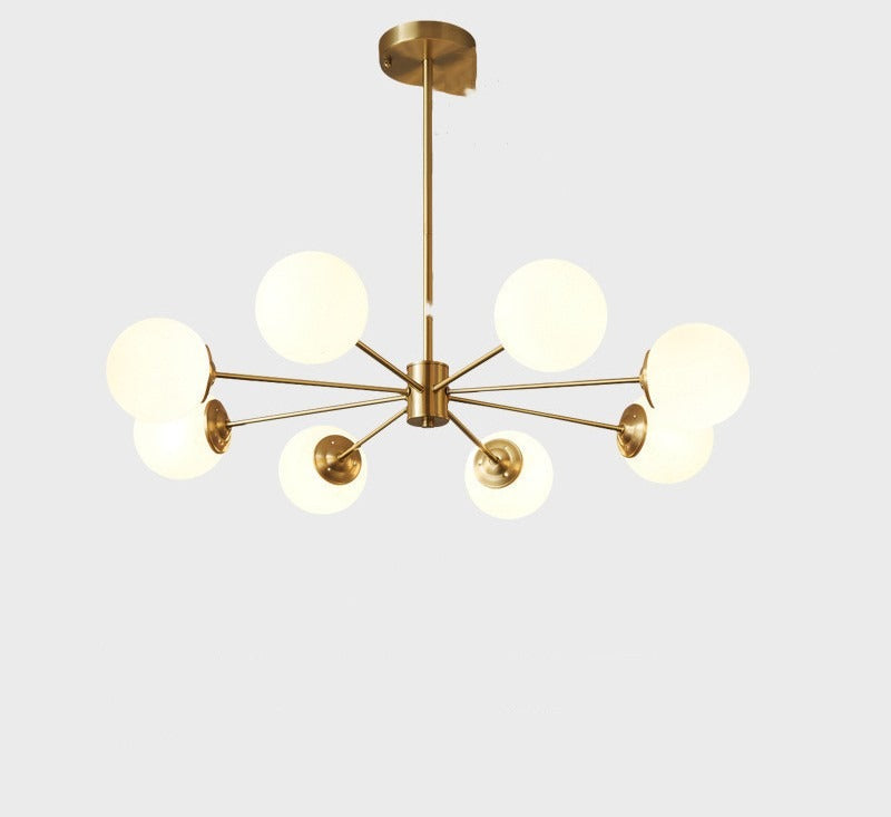 Full Copper Modern Nordic Glass Chandelier