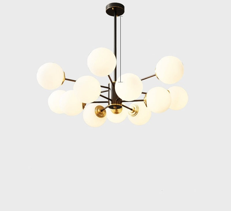 Full Copper Modern Nordic Glass Chandelier