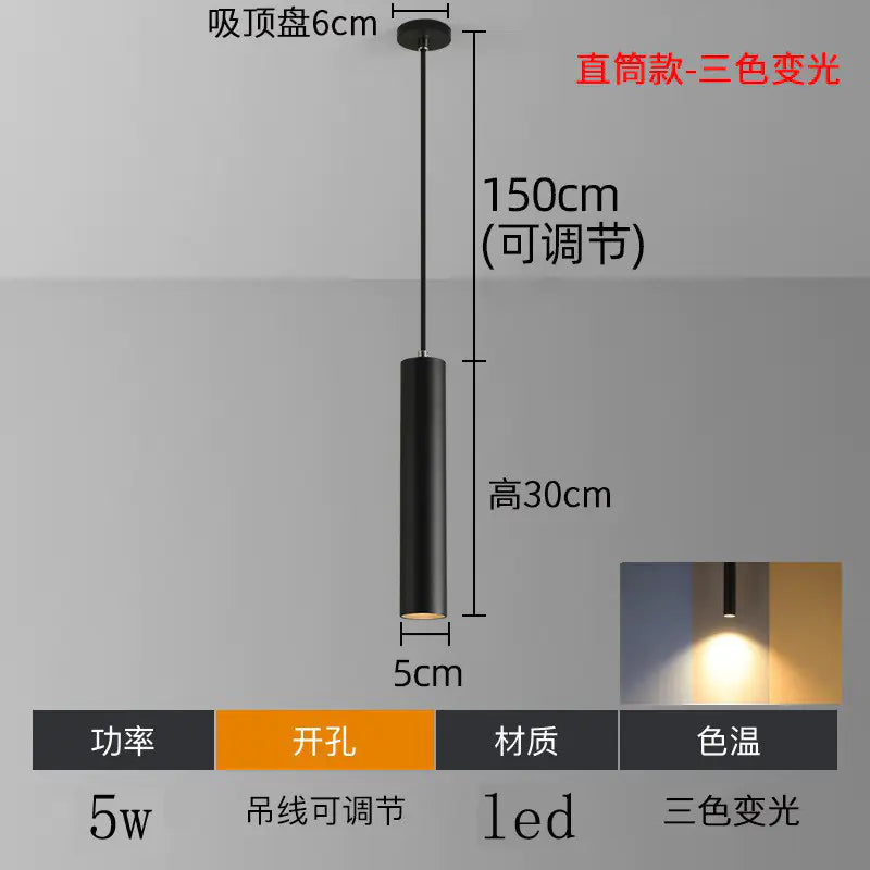 Modern Minimalist LED Cylinder Pendant Light