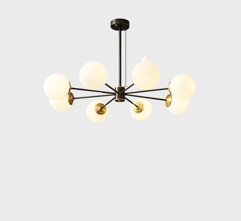 Full Copper Modern Nordic Glass Chandelier