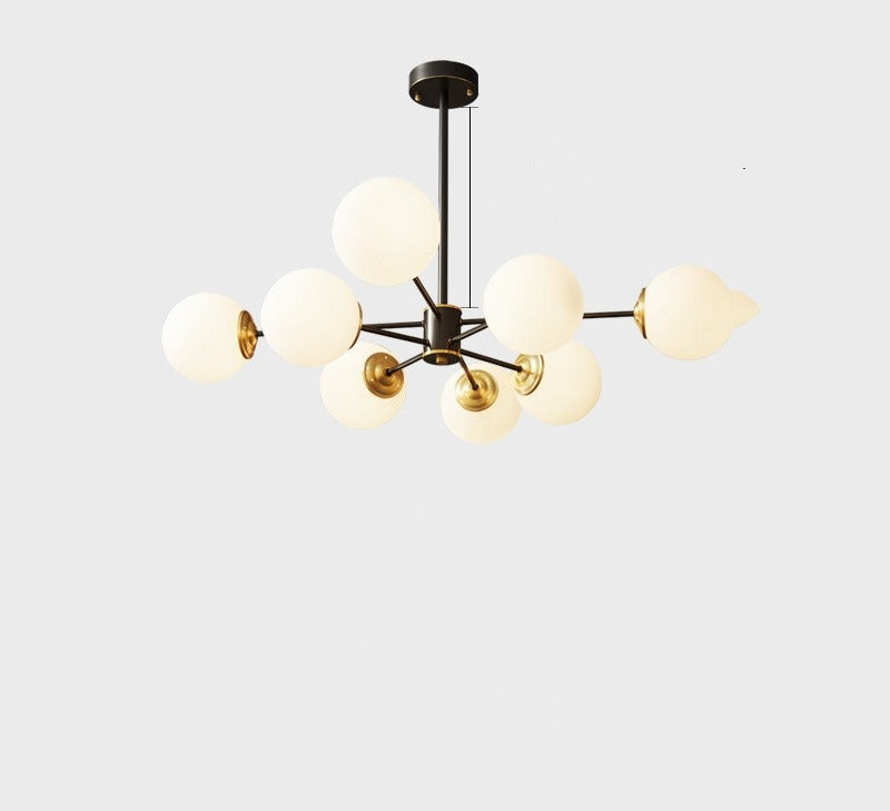 Full Copper Modern Nordic Glass Chandelier