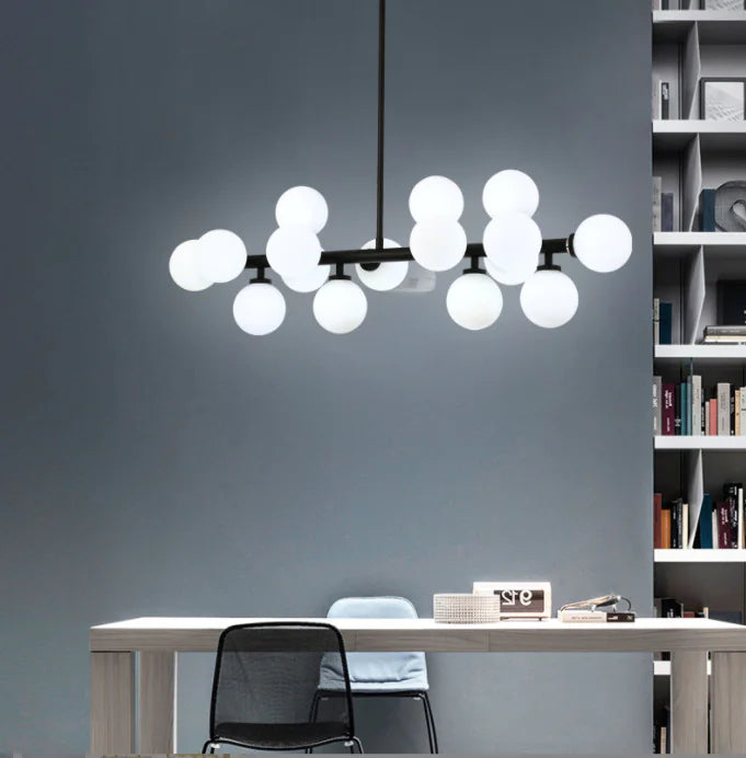 Chic Multi-Head Glass Orb Chandelier