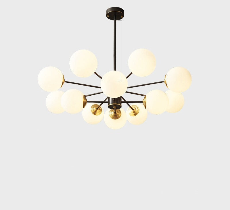 Full Copper Modern Nordic Glass Chandelier