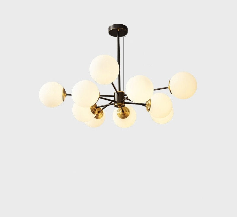 Full Copper Modern Nordic Glass Chandelier