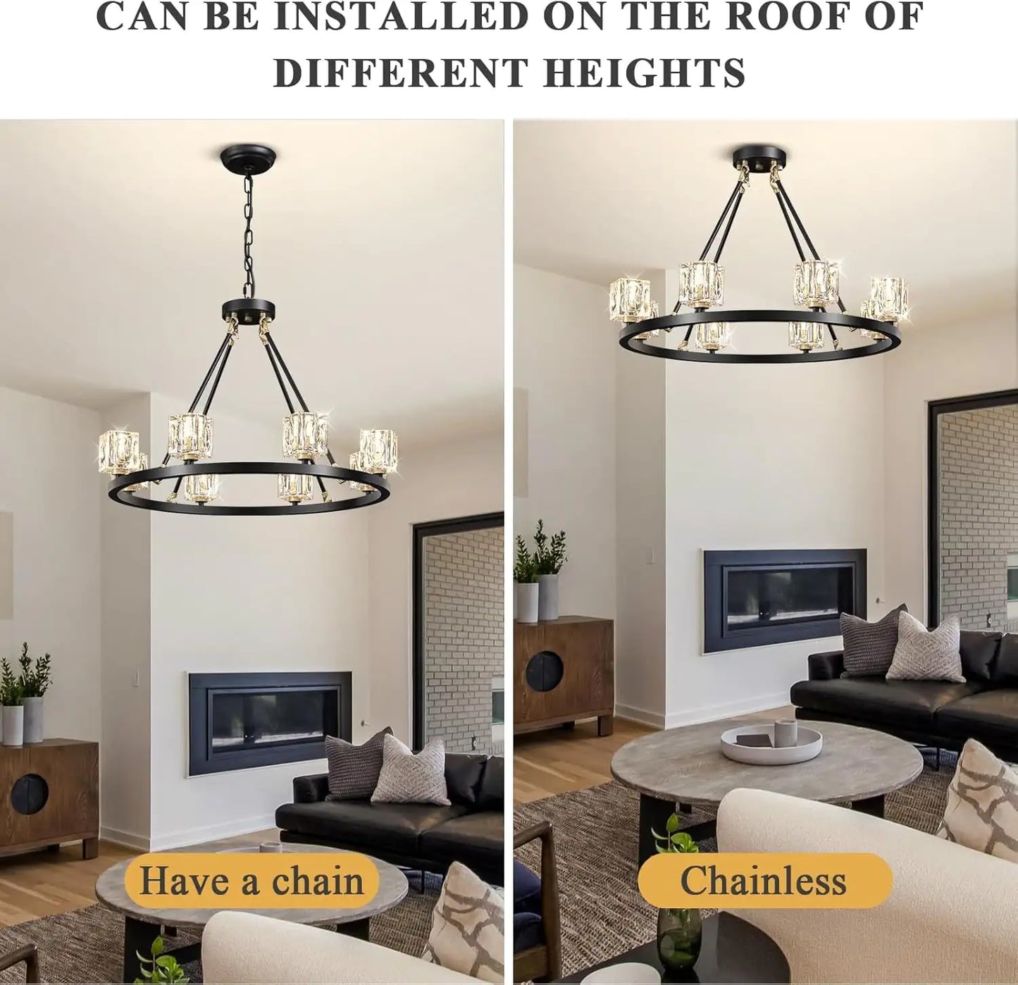 Modern Farmhouse 8-Light Wheel Chandelier