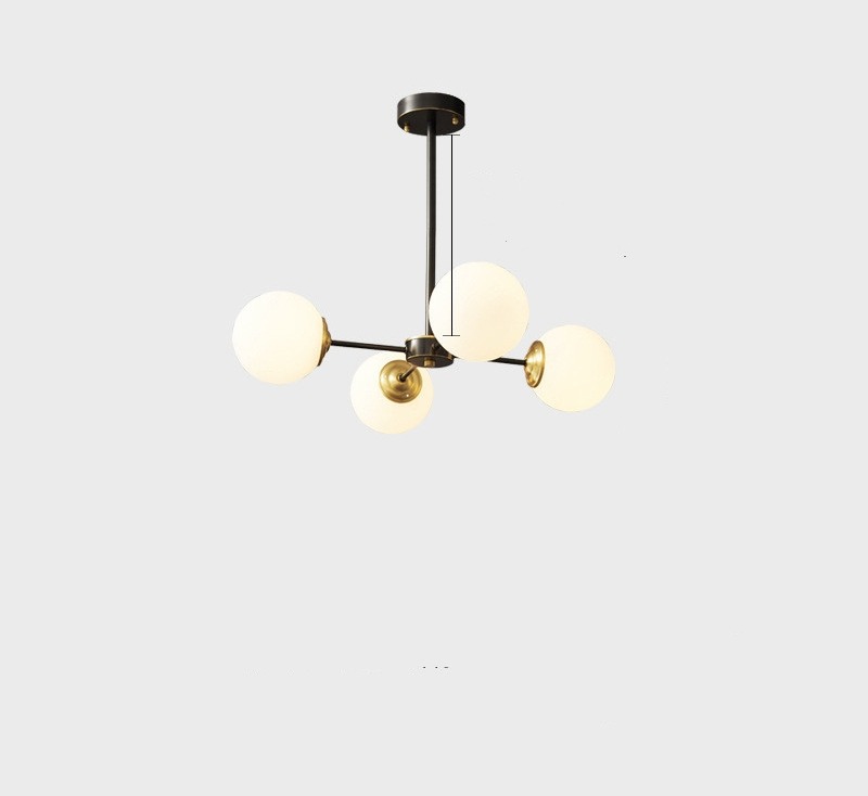 Full Copper Modern Nordic Glass Chandelier