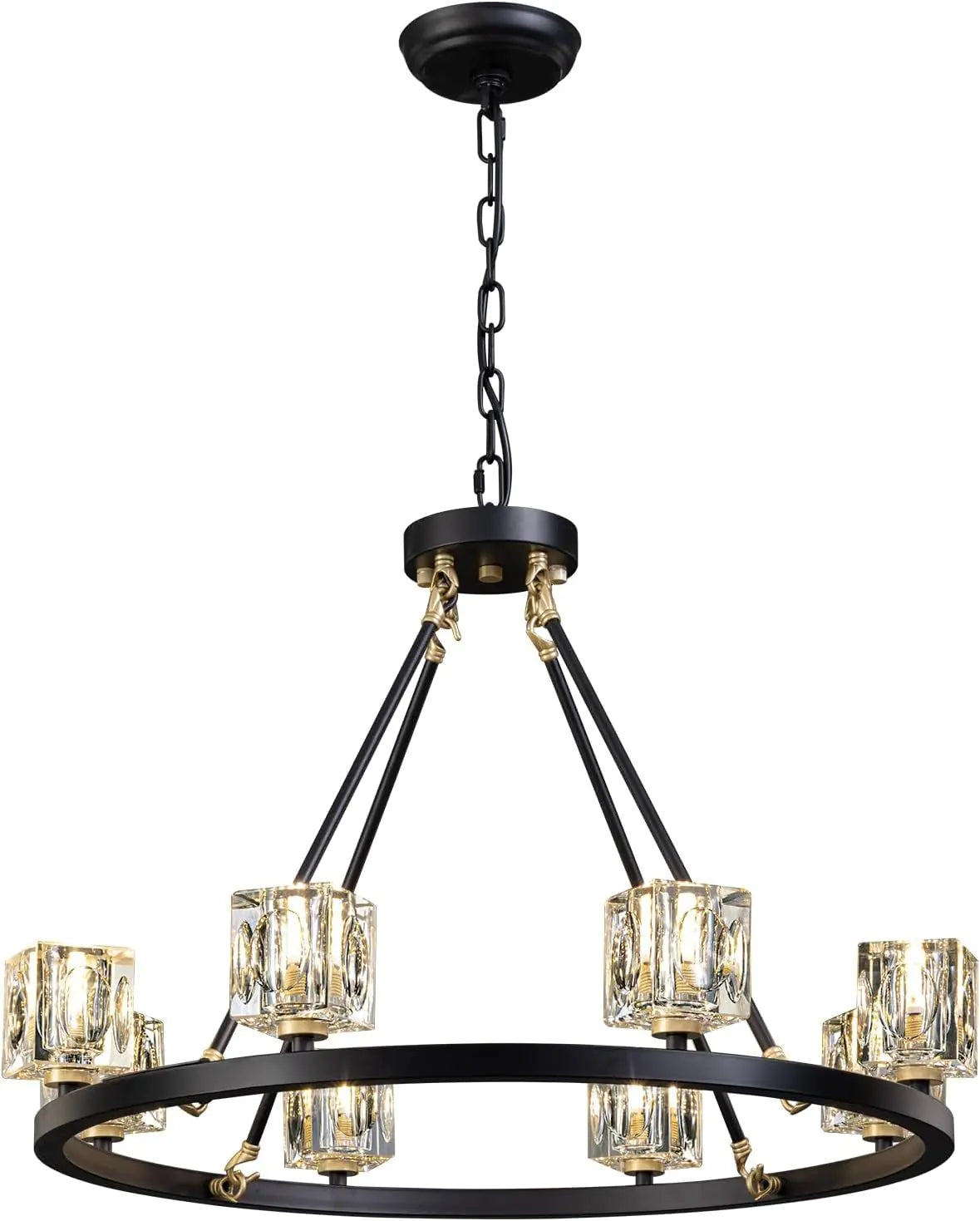 Modern Farmhouse 8-Light Wheel Chandelier