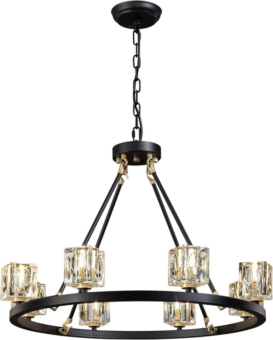 Modern Farmhouse 8-Light Wheel Chandelier
