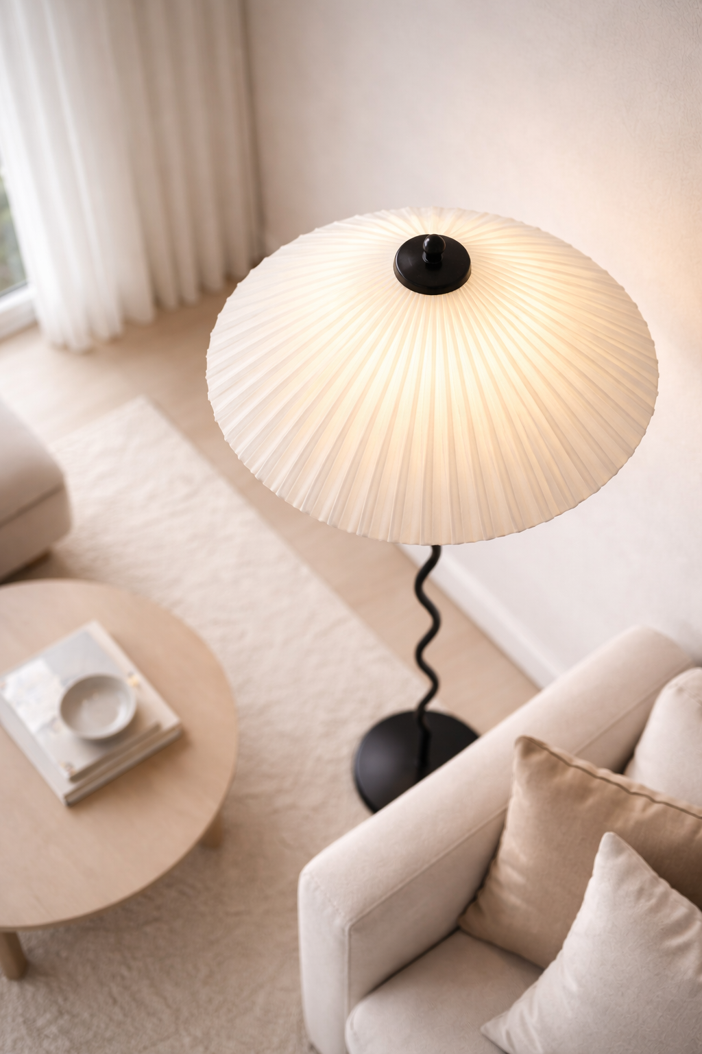 Mid-Century Fabric Floor Lamp