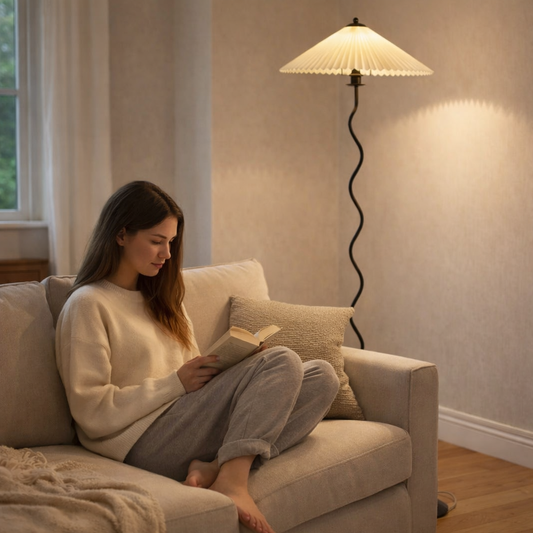 Mid-Century Fabric Floor Lamp