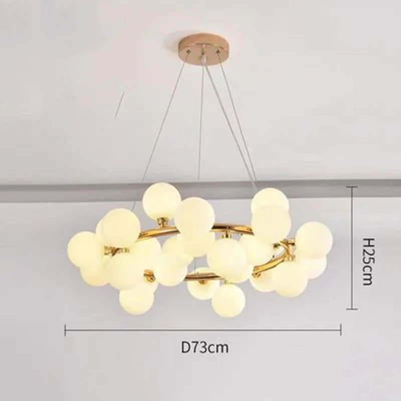 Chic Multi-Head Glass Orb Chandelier