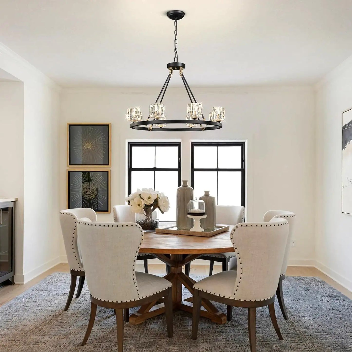 Modern Farmhouse 8-Light Wheel Chandelier