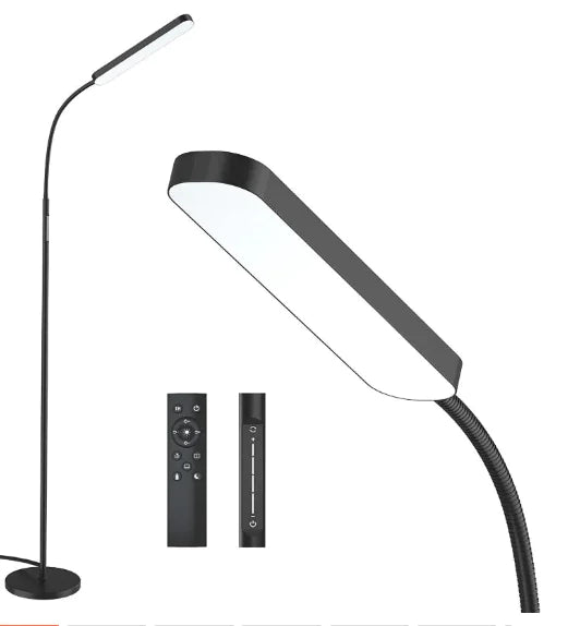 LED Floor Lamp with Adjustable Gooseneck and Remote Control