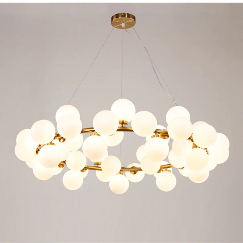 Chic Multi-Head Glass Orb Chandelier