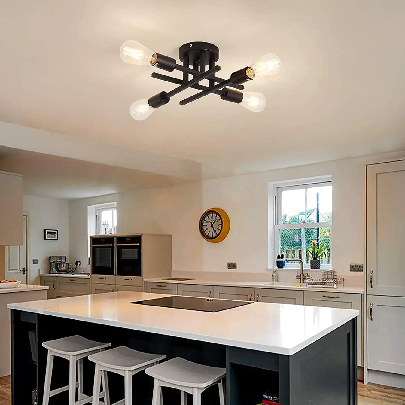 Retro Iron Ceiling Lamp for Homes & Cafes