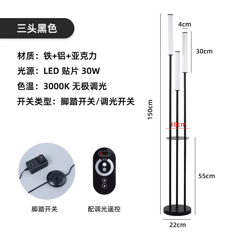 Chic Triple-Head LED Floor Lamp