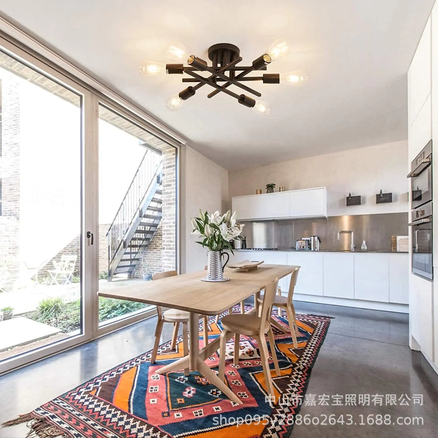 Retro Iron Ceiling Lamp for Homes & Cafes