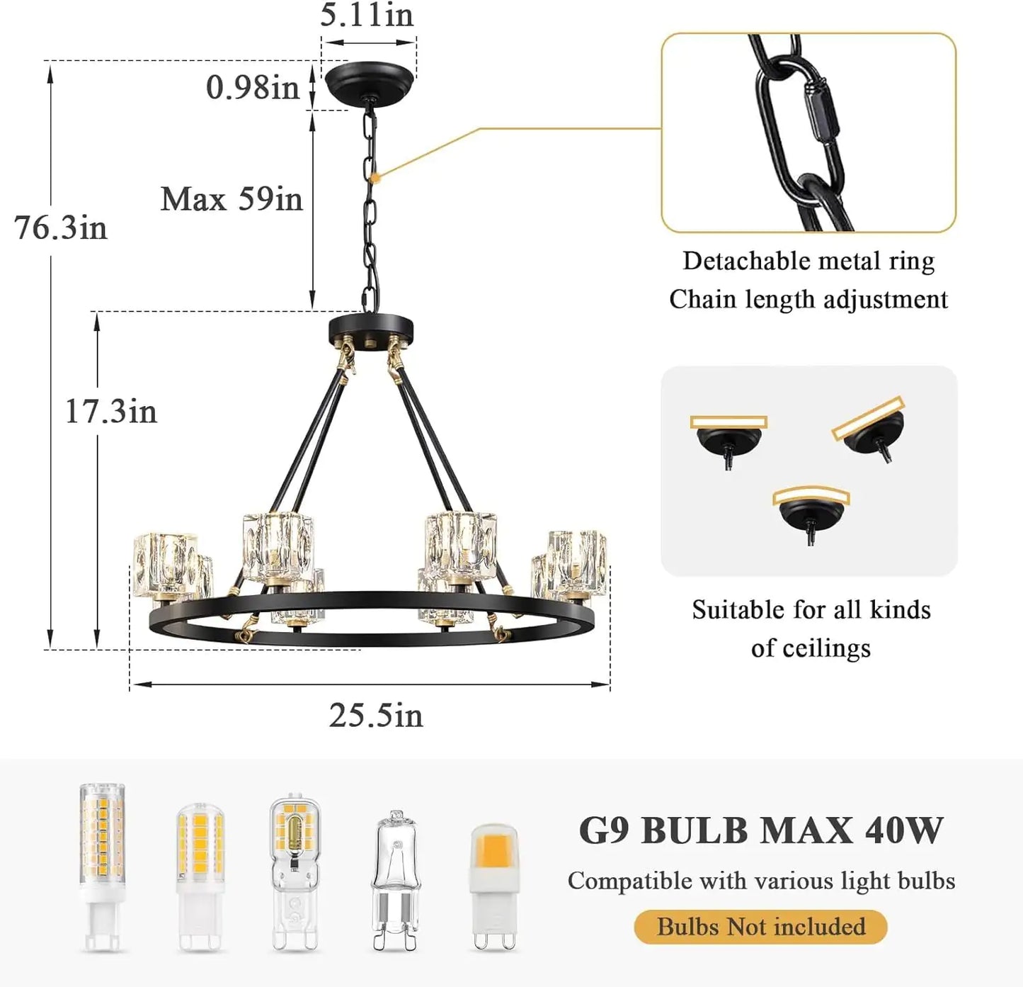 Modern Farmhouse 8-Light Wheel Chandelier