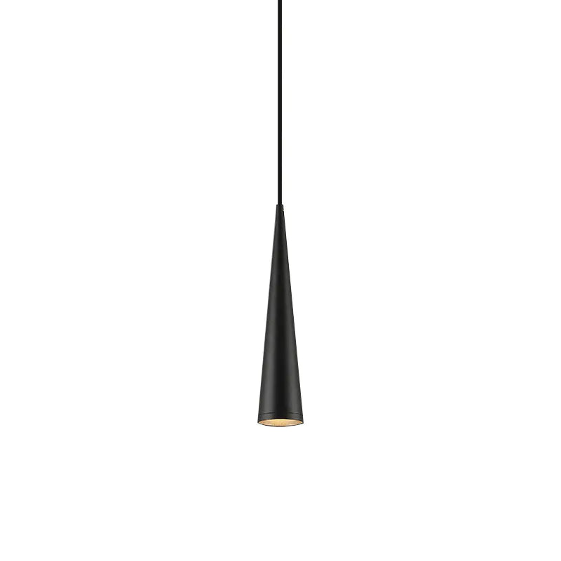 Modern Minimalist Black LED Cylinder Pendant Light