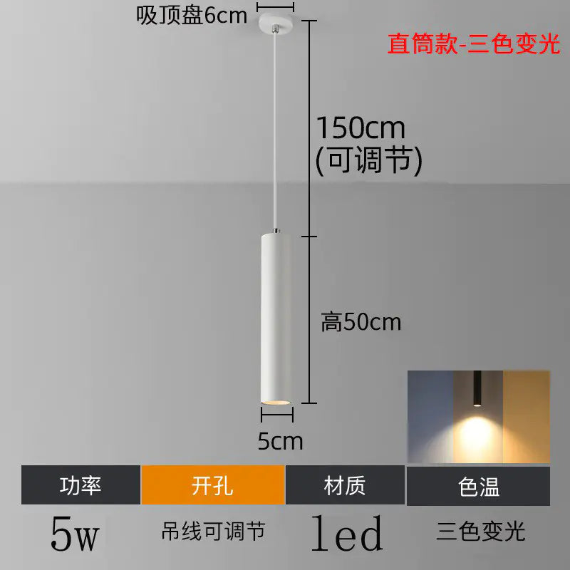 Modern Minimalist LED Cylinder Pendant Light