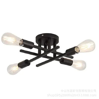 Retro Iron Ceiling Lamp for Homes & Cafes