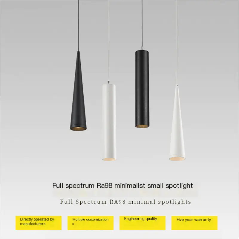 Modern Minimalist Black LED Cylinder Pendant Light